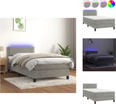 vidaXL Bed - Boxspring - 203x80x78/88 cm - Fluweel - LED - Pocketvering - Bed