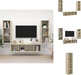 vidaXL TV-meubelset - eiken - 37 x 37 x 107 cm + 37 x 37 x 142.5 cm - montage vereist - Kast