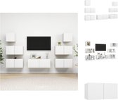 vidaXL Televisiemeubel - Hangend - Spaanplaat - Wit - 4x 60 x 30 x 30 cm - 1x 80 x 30 x 30 cm - 2x 30.5 x 30 x 30 cm - Kast