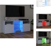 vidaXL TV-meubel Hoogglans Wit - 120x30x50 cm - RGB LED-verlichting - Kast