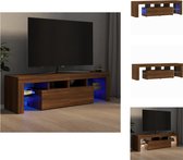 vidaXL tv-meubel - LED-verlichting - 140 x 36.5 x 40 cm - bruineiken - Kast