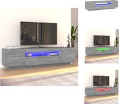 vidaXL TV-meubel - LED-verlichting - Grijs Sonoma Eiken - 160 x 35 x 40 cm - Kast