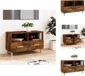 vidaXL TV-meubel Gerookt Eiken - 80 x 36 x 50 cm - Chique en stevig - Kast