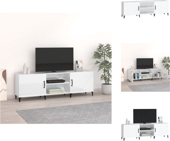 Foto: Vidaxl tv kast klassiek stereokast 150x30x50cm hoogglans wit kast