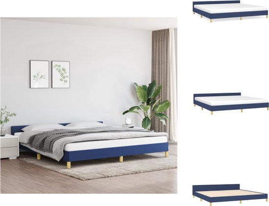 vidaXL Bedframe - geniet van een goede nachtrust - bedden - Afmetingen- 203 x 206 x 50 cm - Kleur- blauw - Bed