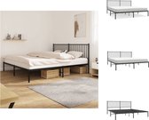 vidaXL Bedframe Classic - Metalen constructie - Metalen latten en poten - Extra opbergruimte - Comfortabele ondersteuning - Zwart - 207 x 187 x 90.5 cm - 180 x 200 cm - vidaXL - Bed