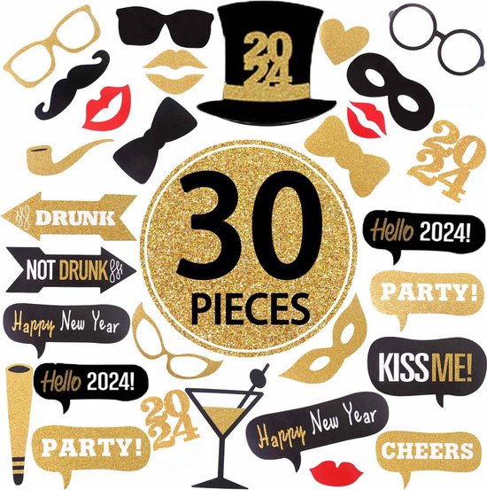 ForDig Photobooth Props - Fotoboothaccessoires - Party Props - 30 delig