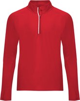 Rood sportshirt van technisch weefsel met raglanmouwen en halve rits, reflecterende details model Melbourne maat XL