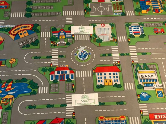 Speelkleed cityfun - antislip speeltapijt city - speelmat - 140 x 200 cm