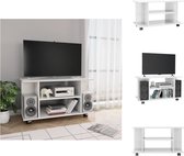 vidaXL TV-meubel - Hoogglans wit - Spaanplaat - 80x40x40 cm - 4 open schappen - Kast