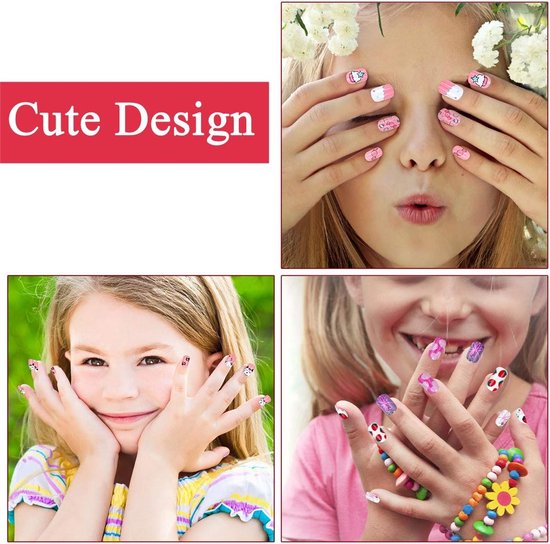 Plaknagels | Valse Nagels voor Kinderen | Geen Lijm Nodig | Plakstrip