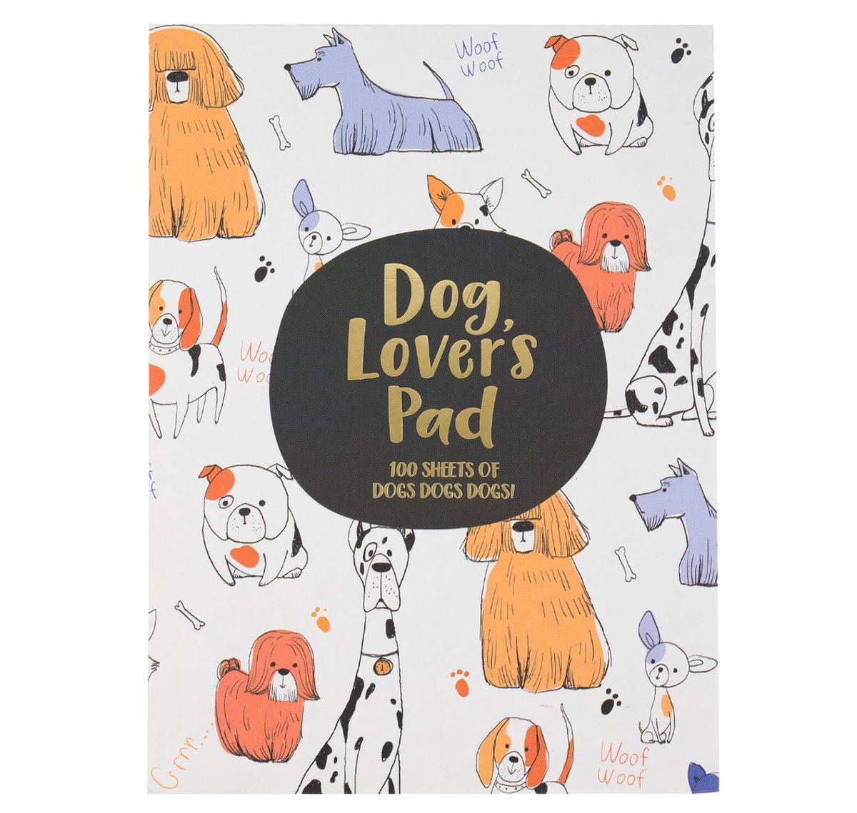 Eccolo World Traveler Dog Lover's Pad 100 Sheet memo notepad with gold stamped full color cover 13x18cm