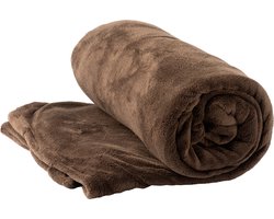 Dutch Decor - HARVEY - Plaid 150x200 cm - superzachte deken van fleece - Chocolate Martini - donkerbruin - Mooie kwaliteit - Cadeau tip!