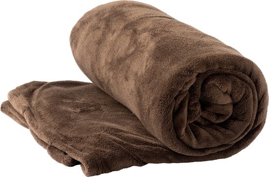 Dutch Decor - HARVEY - Plaid 150x200 cm - superzachte deken van fleece - Chocolate Martini - donkerbruin - Mooie kwaliteit - Cadeau tip!