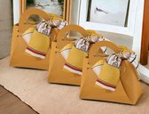 AliRose - Sac Cadeau de Luxe - 10 Pièces - Pour - Mariage - Fête - Fête - Jaune - Simili Cuir - Haute Qualité - Yellow