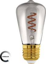 EGLO LED Lamp - E27 - Ø 4,8 cm - ST48 - Smoke - 2000K - Dimbaar