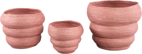 PTMD Summera Pink round paper rope pot layered SV3