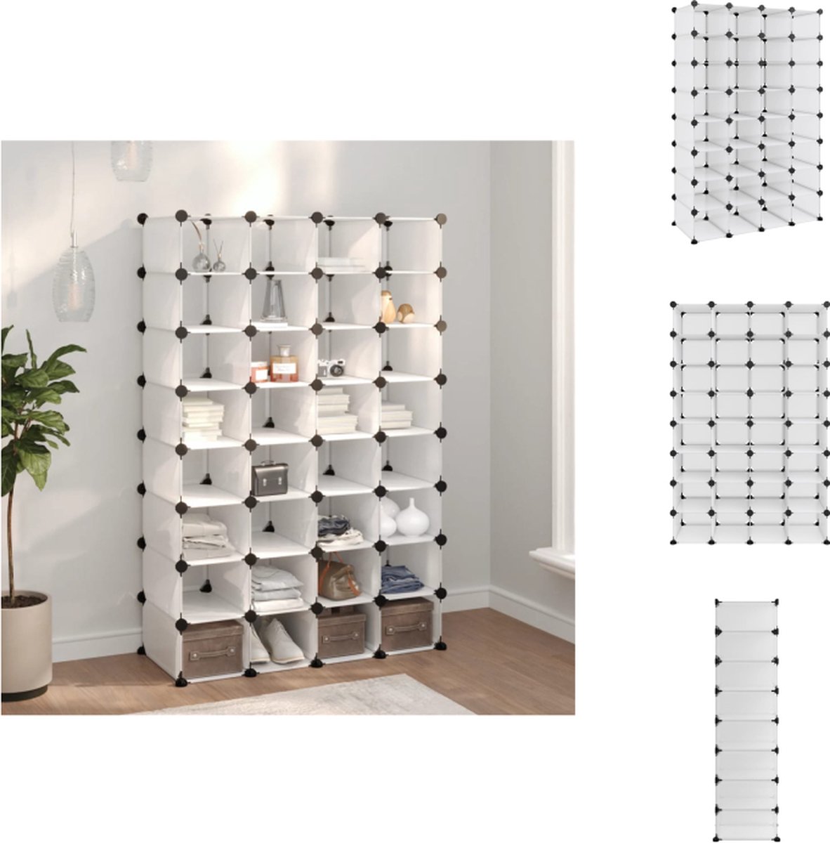 VidaXL Schoenenrek Transparant 93 x 36.5 x 140 cm 10 kg draagvermogen Schoenenkast