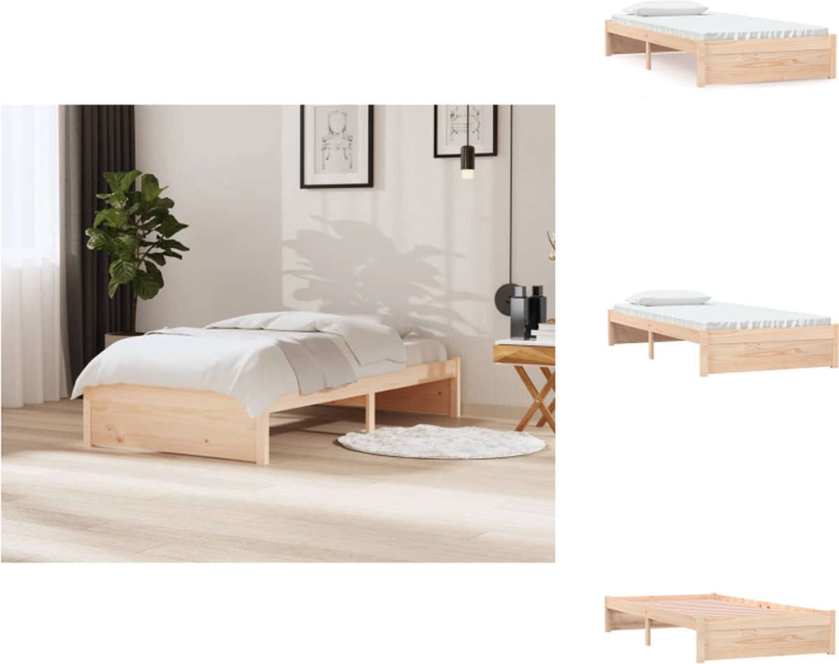 VidaXL Houten Bedframe Modern Eenpersoonsbed 100x200 cm Massief grenenhout Bed