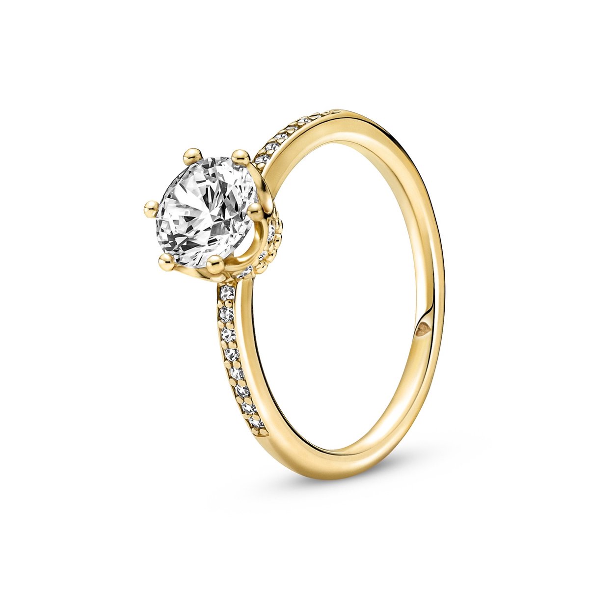 Pandora Dames Ring Zilver - Goudkleurig - 17.25 mm / maat 54