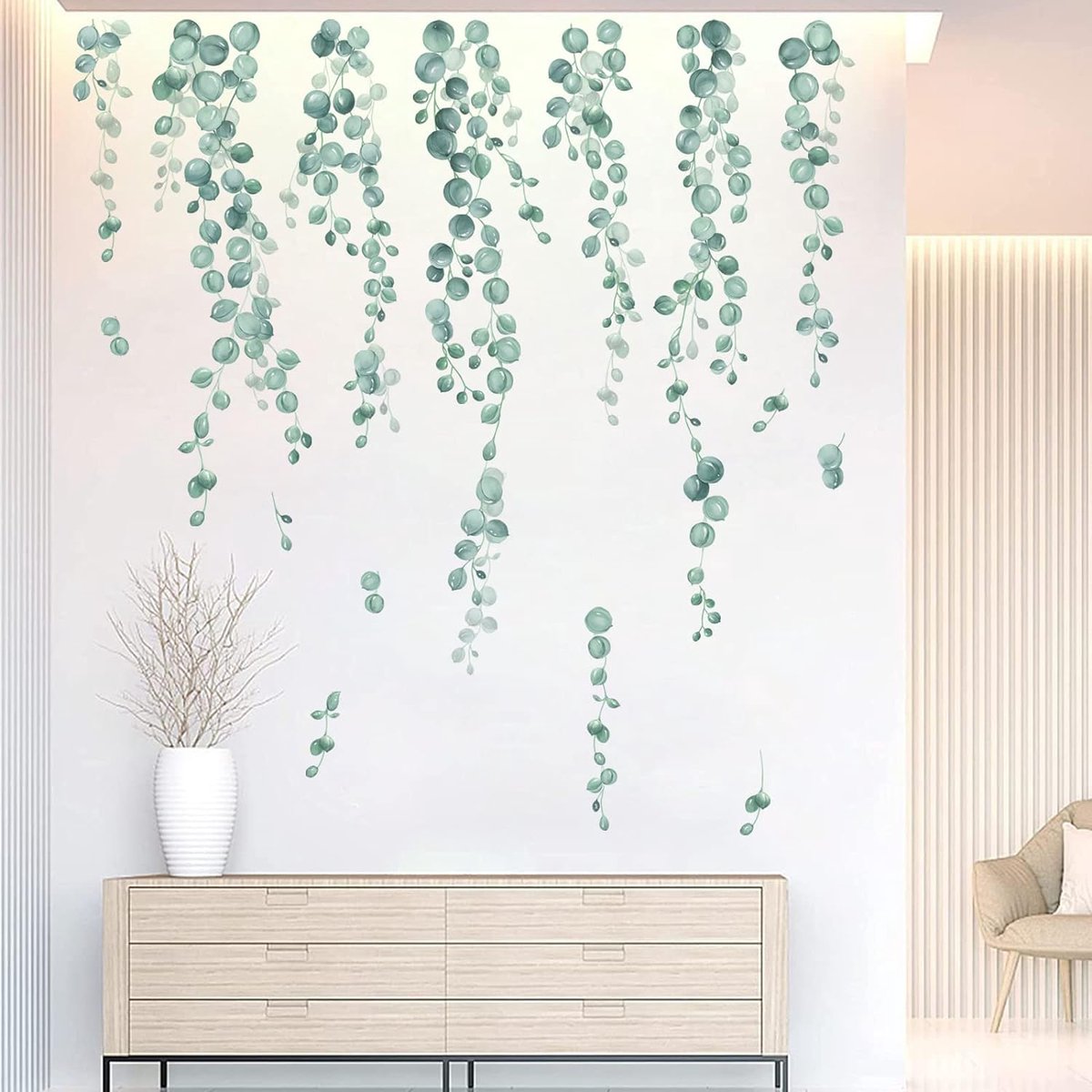 Sticker mural suspendu vigne sticker mural bricolage feuilles de