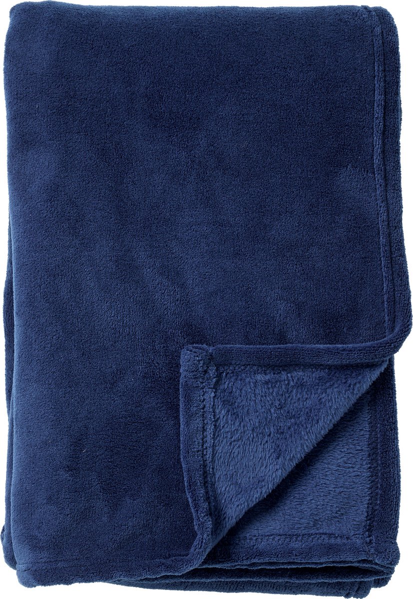 Dutch Decor OWEN - plaid 130x160 cm - coral fleece deken - heerlijk zacht - Insignia Blue - blauw Marineblauw