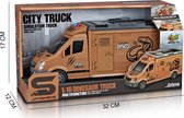 Dinosaur Transport vrachtwagen - 26CM - Dinosaurus figuren in speelgoed Truck - frictie motor -Licht en geluid