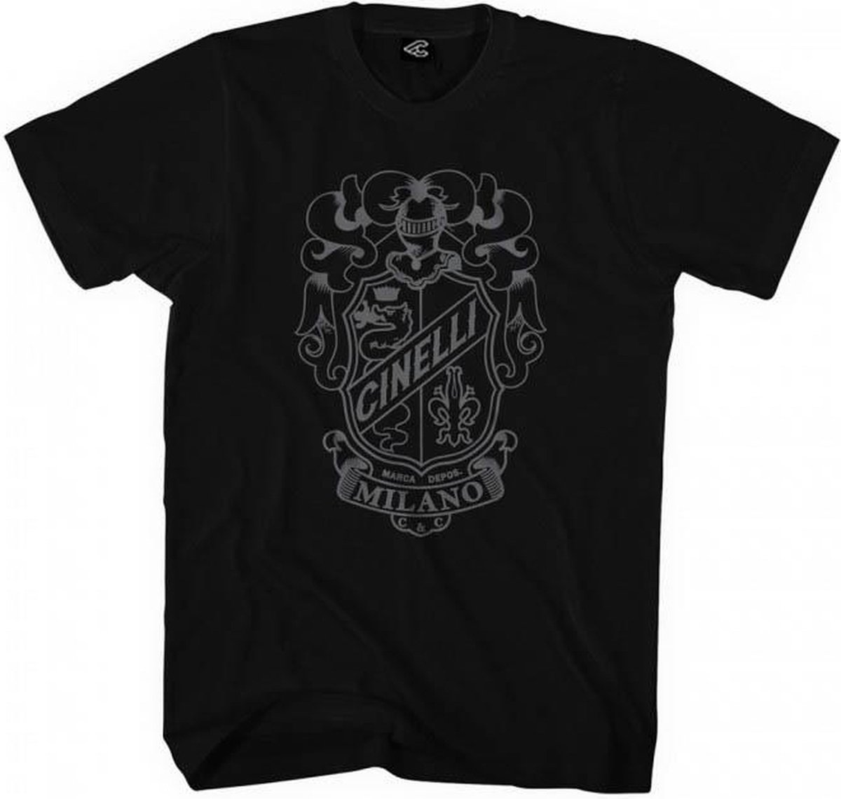Cinelli Crest T-shirt Met Korte Mouwen Man Zwart
