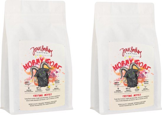 Jones Brothers Coffee Ethiopië Sidamo Specialty Koffiebonen Horny Goat – 2 x 250 gr.