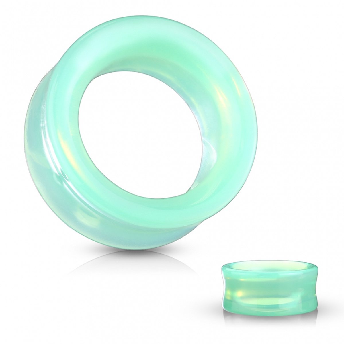 Double Flared groene opalite 12 mm