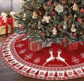 Kerstboomrok - ø 122cm - dubbelzijdig - rood wit