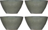 Mica Decorations Tabo Schaal - 6 x 14 cm - Keramiek - Grijs - 4 Stuks