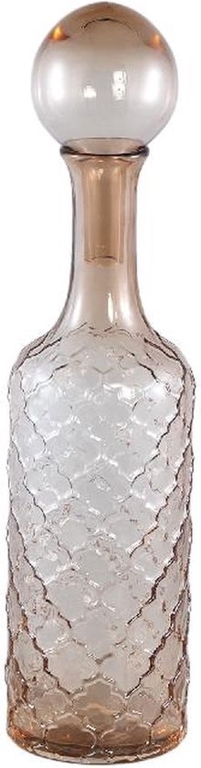 PTMD Fles Cianna - 12x12x50 cm - Glas - Bruin