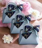 AliRose - Luxe Giftbag - 10 Stuks - For - Wedding - Birthday - Feest - Party - Koraal Blauw - Imitatie Leer - Hoge Kwaliteit - Coral Blue