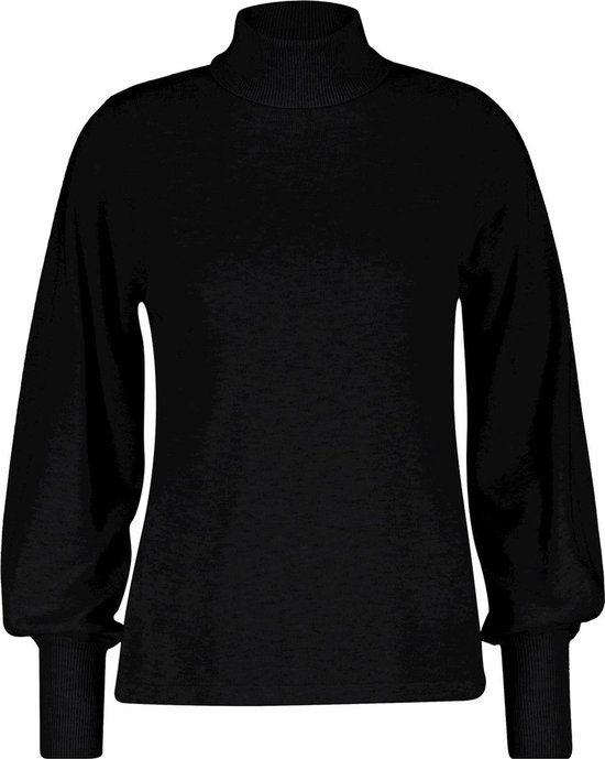 Red Button Trui Sweet Roll Neck Puff Sleeve Srb4067 1 Black Dames Maat - XS