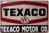 Texaco Motor Oil horizontaal Reclamebord van metaal METALEN-WANDBORD - MUURPLAAT - VINTAGE - RETRO - HORECA- BORD-WANDDECORATIE -TEKSTBORD - DECORATIEBORD - RECLAMEPLAAT - WANDPLAAT - NOSTALGIE -CAFE- BAR -MANCAVE- KROEG- MAN CAVE