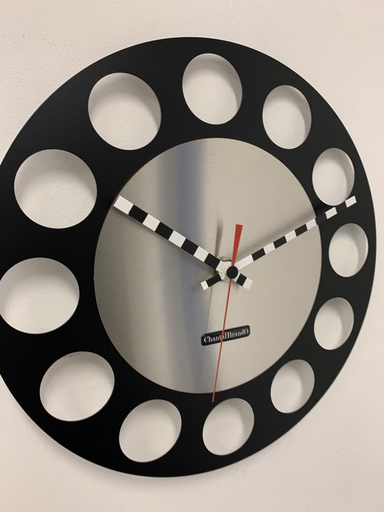 Kreative Feder Designer-wandklok Abstract Water in moderne metallic look zonder tikkende geluiden (radio/kwarts) (kwartsuurwerk