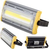 IBBO Shop - LED Bouwlamp - Buitenlamp COB - Halogeenlamp led - Verstelbare Werklamp - 50W - 220x110x60 mm - Oplaadbaar - 5000 LM - 50,000 uur - koud wit