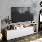 Emob- Meuble TV Meuble TV moderne avec Planches | 100% Mélamine | Cordoba Wit - 150cm - Marron