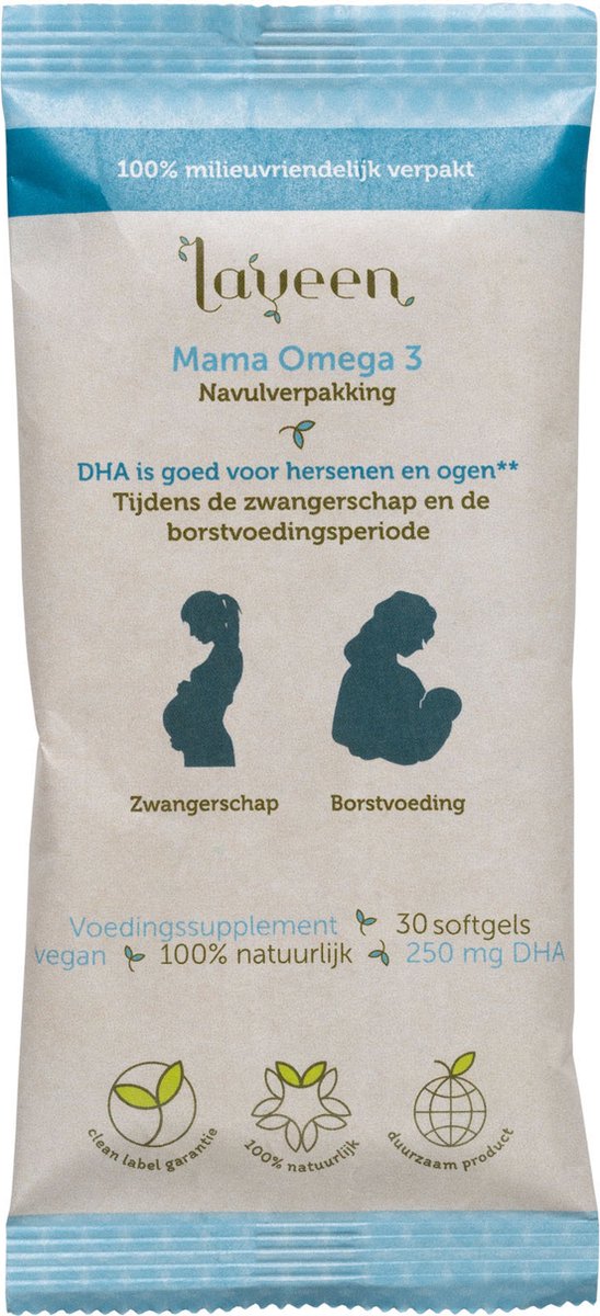 Goedkoopste Mama Omega 3 - Navulverpakking/Refills - DHA | Omega 3 |100 plantaardig