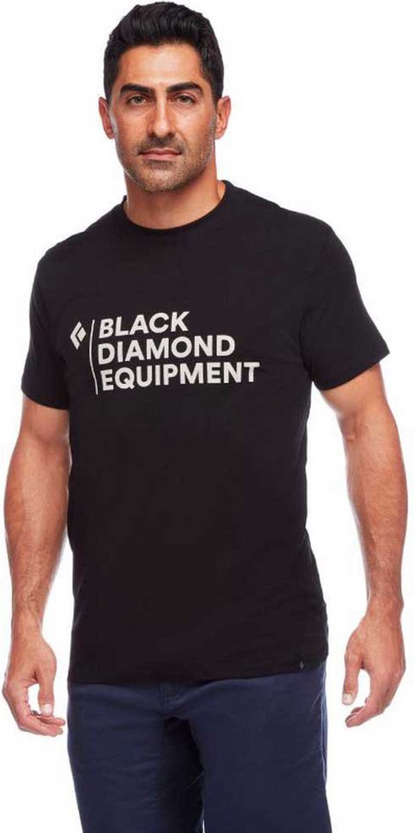 Black Diamond Stacked Logo Korte Mouwen T-shirt Zwart L Man