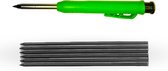 Kbstronics - markeerpotlood - hervulbare potlood - groen - diepe gaten - bouwpotlood - met na vulling 5x -