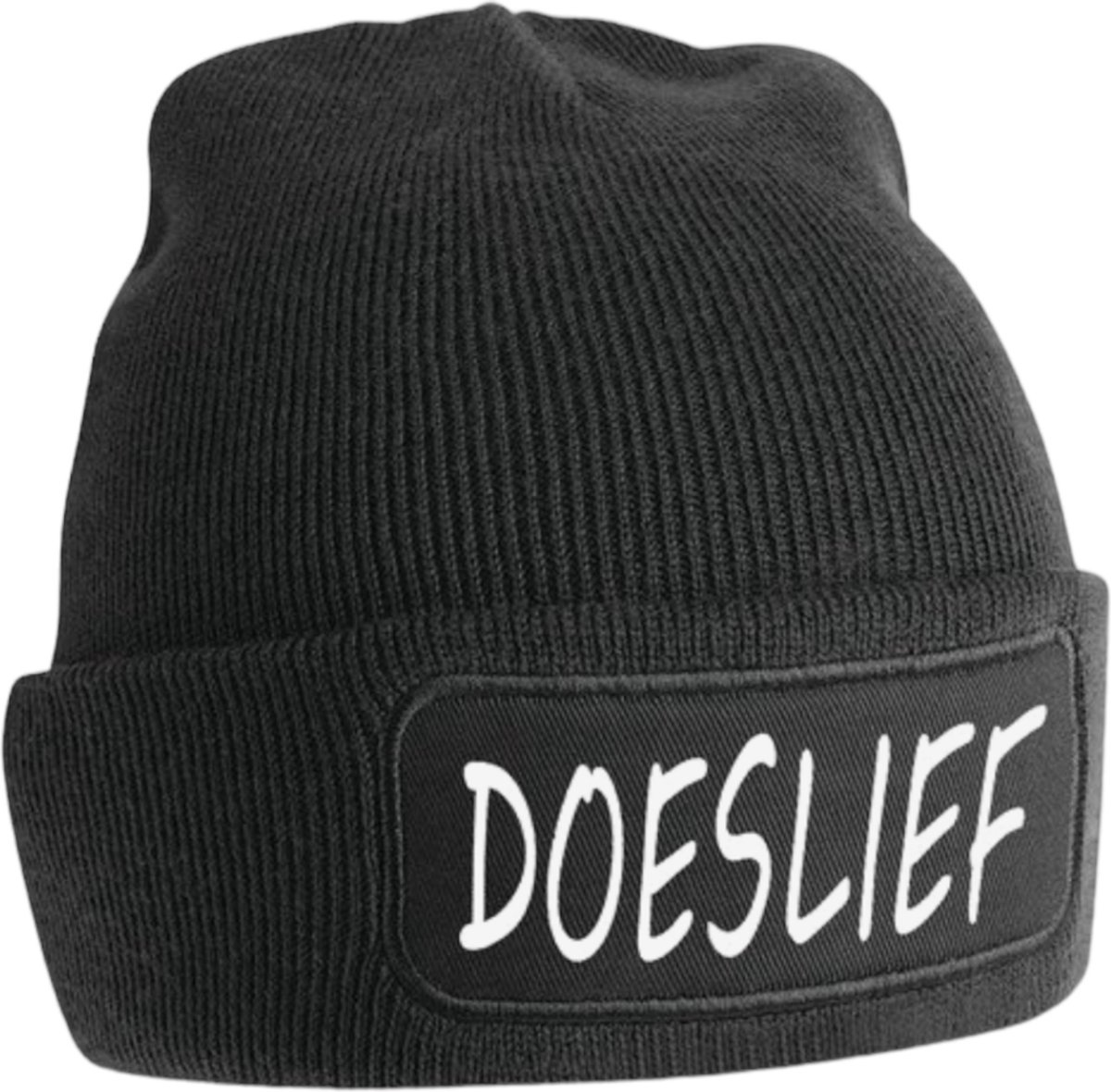 DOESLIEF muts - Zwart - Beanie - One Size - Unisex - Grappige teksten - Quotes - Wintersport - Aprés ski muts - ik wil zomer - zwarte muts - dames - heren
