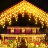 Veelzijdige LED-Ijspegelkerstverlichting voor Binnen en Buiten - 400 LEDs, 32,8 Voet Lang, 8 Verlichtingsmodi, met Uitbreidbare Lengte, Timer en Geheugenfunctie, Ideaal voor Feestelijke Decoratie, Bruiloften en Kerstmis (Warmwit)"