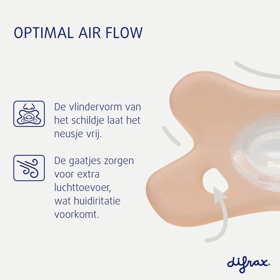 Difrax Fopspeen - Natural - 0/6 maanden - Siliconen - White/Pink - 2 Stuks van Difrax — afbeelding 3
