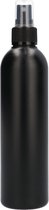 6x 250 ml Ronde fles HDPE zwart + Spraypomp zwart - Set van 6 Stuks