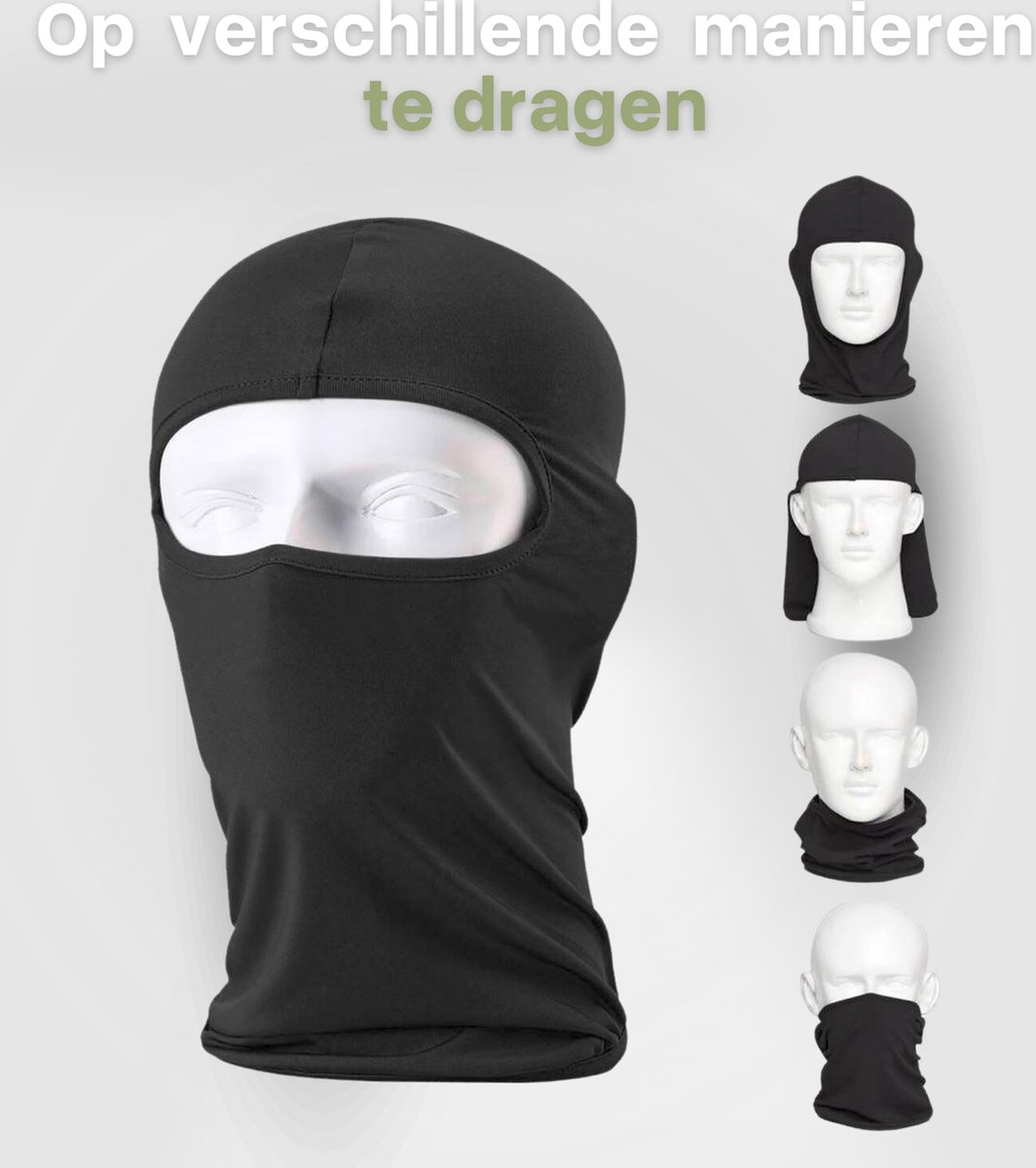 GOSHIES Pluizige Bivakmuts Mütze Schwarz Bivakmuts Winter Gezichtskap Warme Skimasker met Nekwarmer voor Fiets Motor Snowboard Unisex