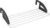 Tomado Click - Hangdroogrek 3 meter drooglengte - Breedte en lengte aan te passen - Zwart & zilvergrijs