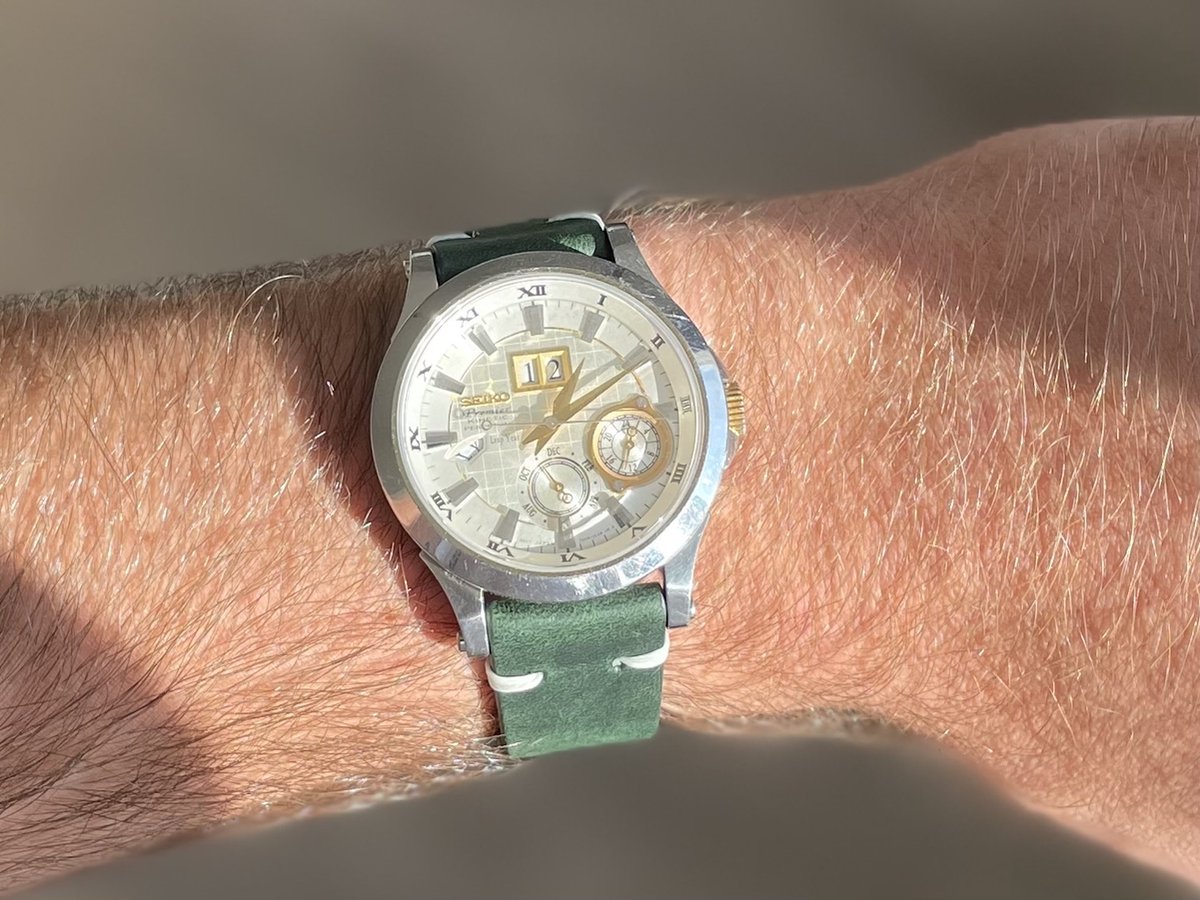 18mm Premium vintage leather watch strap Green - Vintage leer- horloge band Groen met quick release trekker