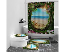 Floraweg Douchegordijn,Shower Curtain,badgordijn,badkamergordijn,Prachtig landschap in Wonderland,-topkwaliteit - digitale printen -Anti Schimmel - Inclusief 12 ringen -met 12 stuks douchegordijnhaken – Waterdicht -Wasbaar- Polyester - 180x200 cm